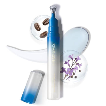 Renewing Eye Serum, Firming Hydrating Eye Cream with Bakuchiol Caffeine Hyaluronic Acid for Reduces Fine Lines, Dark Circles & Puffy Bags, Eyes Care with Zamak Applicator, 0.5 fl. oz
