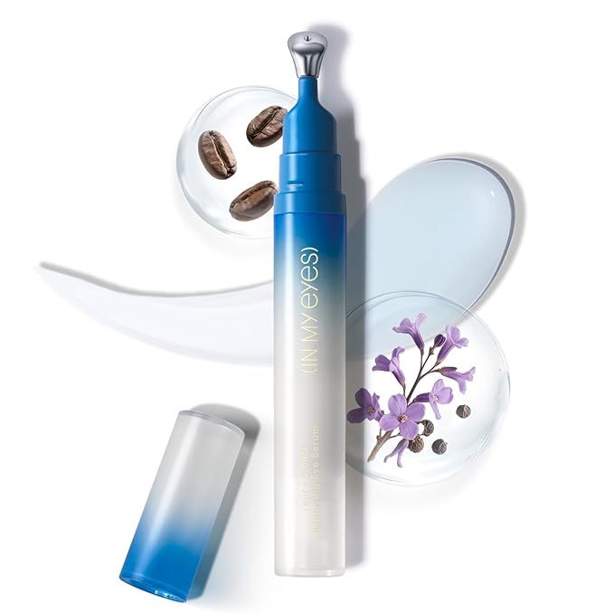 Renewing Eye Serum, Firming Hydrating Eye Cream with Bakuchiol Caffeine Hyaluronic Acid for Reduces Fine Lines, Dark Circles & Puffy Bags, Eyes Care with Zamak Applicator, 0.5 fl. oz