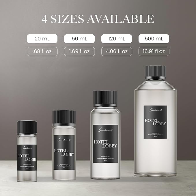 Scentiment Diffuser Oil - Hotel Lobby | Aromatherapy Fragrance Inspired by 5-Star Hotels | Luxurious Scent with Notes of White Tea, Bergamot, Orange Blossom, Amber & Marine (500ml)