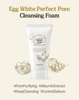 SKINFOOD Egg Perfect Pore Cleansing Foam 150ml - Egg Yolk, Albumin Contained Pore Refining Facial Foam Cleanser - Removes Impurities from Pores (5.07 fl.oz.)