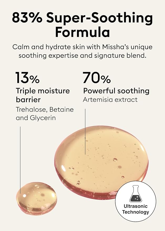 MISSHA Artemisia Calming Ampoule 1.69 Fl oz / 50ml - Face Serum for Sensitive Skin, Korean Skin Care with Double-Fermented Mugwort Extract, Soothes Redness, Acne & Irritation