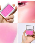 Pink Powder Blush Palette, Multi-Use Makeup Blusher Pink Blendable Formula
