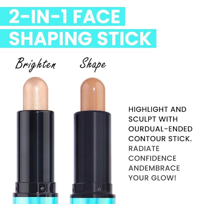 Kaely 2in1 Cream Bronzer Highlighter Stick,Face Shaping Contouring Shades Makeup,04