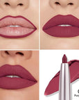 evpct Silky Lip Liner Pencil Retractable, Wine Red Smooth Lip Liner Creamy Velvet Lipliner Long-Lasting for Korean Makeup Contouring Matte Lip High Pigmented Rich Colors Crayon Lipstick Pen 06