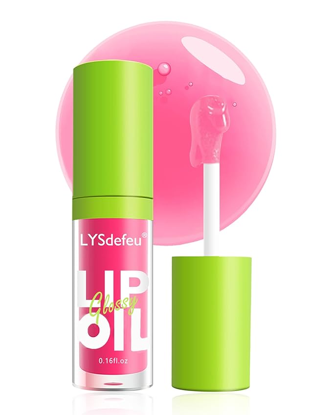 Hydrating Lip Glow Oil-Tinted Lip Oil Lipgloss,Pink Lip Gloss Lipstain Glossy Lip Glaze,Clear Pink Lip Tint Stain,Long Lasting Glow Reviver Lip Care Oil,Women's Day Makeup Gift for Women-02