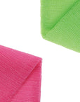 Extra Rough, Exfoliating Washcloth [Made in Japan] Exfoliating Towel Special texture makes Fluffy Foam lather, Back Scrubber, Dead Skin Cell Remover [Loofah for Women and Men] (2pcs set(Green, Pink))