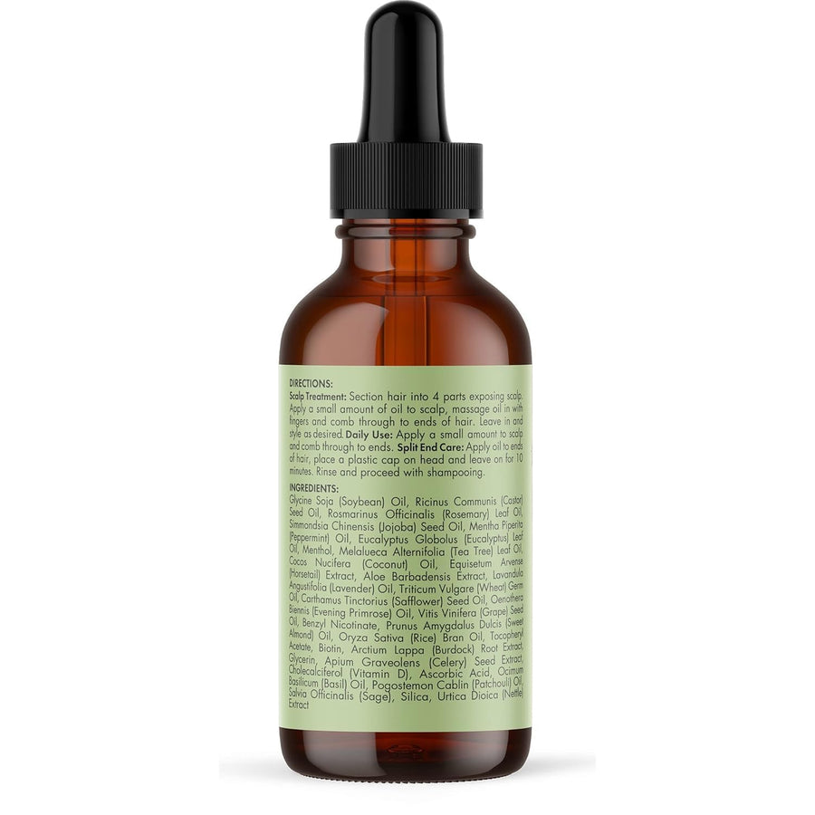 Mielle Organics Rosemary & Mint Hair Oil, Split Ends & Dry Scalp Treatment - Made with Biotin & Essential Oils for Strengthening, Soothing, Moisturizing & Encouraging Longer, Healthier Hair (2 Fl Oz)