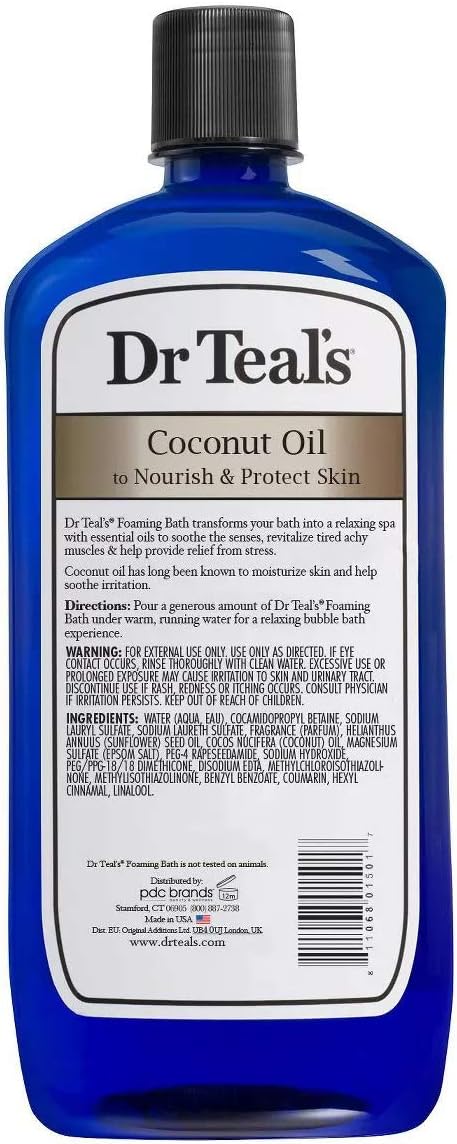 Dr Teal's Foaming Bath Variety Gift Set (2 Pack, 34oz Ea) - Soften & Moisturize Shea Butter & Almond Oil, Nourish & Protect Coconut Oil - Essential Oils Blended with Pure Epsom Salt - at Home Spa Kit