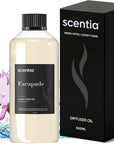 Scentia Hotel Diffuser Oil Inspired by 5-Star Hotel Scent - 500 ml 16.9 fl oz - Fragrance Oil Blend Botanical Jasmine & Marine Notes for Aromatherapy Diffusers - Escapade, Thanksgiving Gift