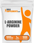 BulkSupplements.com L-Arginine Powder - Arginine 1000mg, Arginine Supplement - Nitric Oxide Supplement, Unflavored & Gluten Free, 1000mg per Serving, 1kg (2.2 lbs) (Pack of 1)
