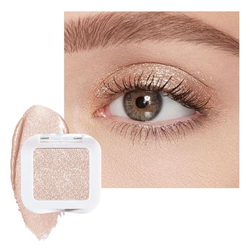 Glitter Singe Eye Shadow Palette Makeup, Pearl White Glitter Monochrome Eyeshadow For Older Women, Mini Pressed Pigmented Waterproof Sombras Para Ojos, Vegan, Talc, Paraben & Cruelty Free