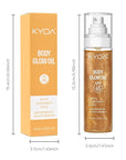 KYDA Body Glow Oil, SPF 45 Sunscreen Body Oil with Gold Mica, Sun-kissed Glow Skin Illuminator, Moisturizing Coconuts Summer Sunscreen, Water Resistant, 3.38 fl oz, AMBER