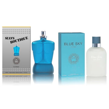 Men Cologne Set (3.4oz/100ml x 2PCS) Eau De Perfume Natural Spray Notes of Woody, Spicy, Citrus & Aromatic Long Lasting Fragrance for Daily Use (SeanBou&BlueSkyM)