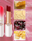 evpct 2Pcs Peach Red Cherry Magic Mood Color Changing Lipstick Long Lasting 24 Hours Original for Women, PH Color Change Changing Jelly Lipstick Tinted Lip Balm Gloss Stain Makeup Set labiales magicos