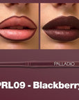 Palladio Retractable Waterproof Lip Liner High Pigmented and Creamy Color Slim Twist Up Smudge Proof Formula with Long Lasting All Day Wear No Sharpener Required, Black Berry