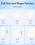 Large Acne Pimple Patches for Face, 6 Sizes 142 Counts Big Hydrocolloid Bandages for Body, Forehead, Chin, Nose, Neck & Chest(Round, Oval, Moon, Square)
