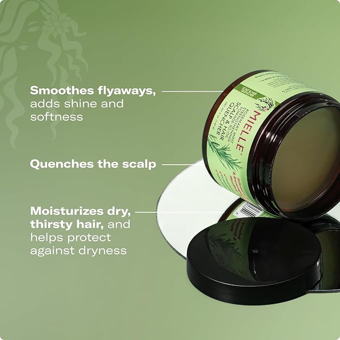Mielle Organics Rosemary Mint Scalp & Hair Strengthening Oil and Pomade-To-Oil Quencher, Bundle