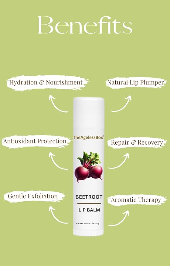 Lip Balm – Natural Moisturizing Lip Care, Organic Plant-Based Formula with Cold-Pressed Oils & Antioxidants, Vegan, Cruelty-Free (4.25 gm, Beetroot)