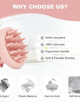 AIMIKE Scalp Massager Shampoo Brush, Soft Silicone Hair Scrubber for Washing Hair, Dandruff Removal & Scalp Scrubber Hair Growth Stimulator, Scalp Brush/Exfoliator Brush On Dry & Wet Scalp - Pink