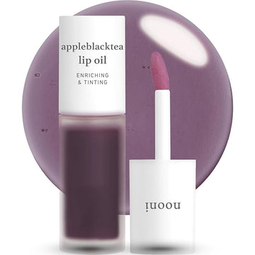 NOONI Korean Hydrating Lip Oil - Appleblacktea | Long-Lasting, Moisturizing, Plumping, Revitalizing for Dry Lips, Waterproof, No Peel Off, Hydrating, Nourishing Crystal Clear, 0.12 FL Oz
