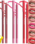 evpct 3Pcs Red Rose Deep Pink Vermilion Red Matte Long Lasting Wear Lip Liner Pencils Makeup Set for Shaping & Sculpting Lips, No Transfer Waterproof Lip Liner Crayon lipliners Lipstick Pencil 1+15+17