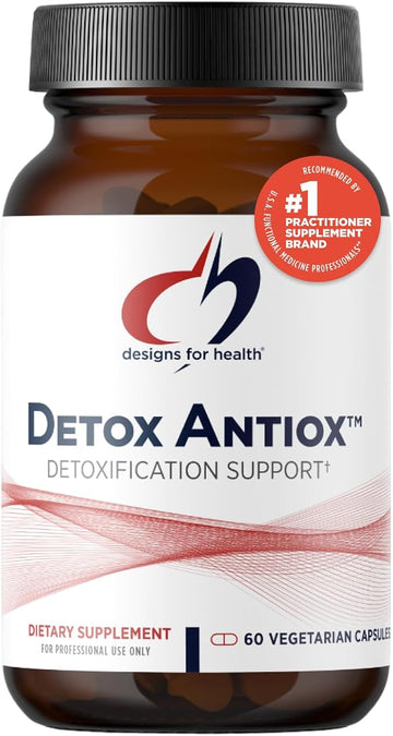 Designs for Health Detox Antiox - Liver + Detoxification Support Antioxidant Supplement with Turmeric Extract (Curcumin), Green Tea, Grape Seed, Vitamins + Minerals - Immune Support (60 Capsules)