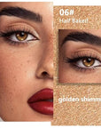 Kaely Pressed Single Eyeshadow Makeup, Golden Shimmer Highly Pigmented Monochrome Eye Shadow Palette, Waterproof Neutral Powde Mini Eyeshadow, sombras para ojos, Lightweight Blendable, 06