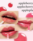 NOONI Vegan Appleseed Lip Oil Set - Appleberry & Applecherry & Appleplum | Long-Lasting, Moisturizing, Plumping, Revitalizing for Dry Lips, Waterproof, No Peel Off, 0.12 FL Oz x 3ea