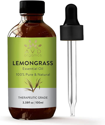 Lemongrass Essential Oil | 100% Pure and Natural USDA Organic Lemon Grass Oil | for Aromatherapy Skin Home Diffusers Carrier | 3.38 fl. Oz
