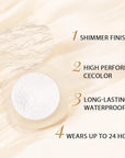 Eye shadow low saturation delicate long-lasting eye shadow palette, Monochrome Glittler Eyeshadow, pressed glitter eyeshadow, Glittle Pressed Powder Single Vegan Eyeshadow, (04 Glittle Pearl White)