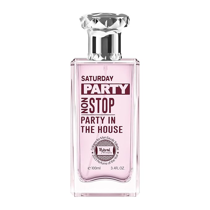 Hybrid & Company Saturday Party Non Stop Red Non Stop Part In The House Pour Homme Eau De Toilette Natural Spray Vaporisateur,3.4FL.OZ