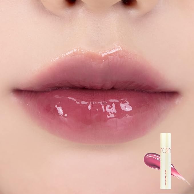 rom&nd Juicy Lasting Tint #28 Bare Fig - K-Beauty MLBB Lip Gloss for Cool Undertones, Vivid Long-Lasting Shine, Moisturizing & Non-Sticky Lip Stain