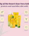 Lily Of The Desert Gelly Moisturizer - 99% Organic Aloe Vera Gel for Skin, After Sun Care with Aloe, Vitamin E Oil, and Vitamin C for Sunburn Relief, 4 Fl Oz