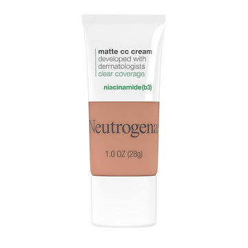 Neutrogena Clear Coverage Flawless Matte CC Cream, Full-Coverage Free, Toast, 1 oz