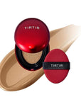 [*Mini Size*] TIRTIR Mask Fit Red Cushion Foundation | Full coverage, Weightless, Skin fit, Satin Glow Finish, Korean Makeup BB Foundation, beauty, Tattoo cover up, Buildable (#34W Toffee, 0.15 Fl Oz)