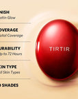 [*Mini Size*] TIRTIR Mask Fit Red Cushion Foundation | Full coverage, Weightless, Skin fit, Satin Glow Finish, Korean Makeup, beauty, Tattoo cover up, Buildable (#29N Natural Beige, 0.15 Fl Oz)