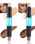 Kaely 2Pcs Cream Bronzer Highlighter Stick,Face Shaping Contouring Shades Makeup,06+07