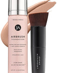 Jerome Alexander MagicMinerals AirBrush Foundation – 2 Piece Set with Airbrush Foundation and Kabuki Brush - Spray Makeup with Anti-aging Ingredients for Smooth Radiant Skin - Warm Beige