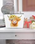 Western cosmetic bag highland cow