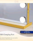 Vanity Mirror with Lights USB+Type-C Charging, 32WX24L Tabletop Hollyhood Makeup Mirror, Hollywood Lighted Mirror with 18 Dimmable LED Bulbs,3 Colors Modes,Touch Control, Gold
