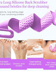 Inmorven Exfoliating Back Scrubber for Shower with Handles, 30 Inch Double-Sided Back Exfoliator Body Scrub Towel, Exfoliating Washcloth Bath Tool for use in Shower, Clean Skin for Men & Women(Purple)