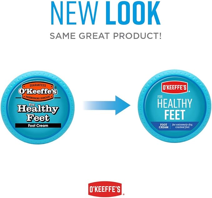 O'Keeffe's K0320001-4 Healthy Feet Foot Cream in Jar (4 Pack), 3.2 oz