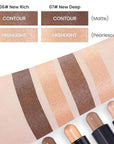 Kaely 2Pcs Cream Bronzer Highlighter Stick,Face Shaping Contouring Shades Makeup,06+07