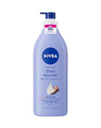 NIVEA Shea Nourish Body Lotion for Dry Skin with Hyaluronic Acid, Shea Butter and Deep Nourishing Serum, 48-Hour Body Moisturizer, 16.9 Fl Oz Pump Bottle