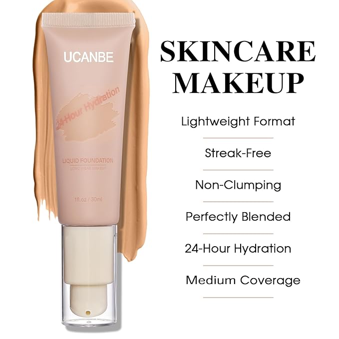 UCANBE Matte Liquid Foundation Makeup, Medium to Full fl. oz.