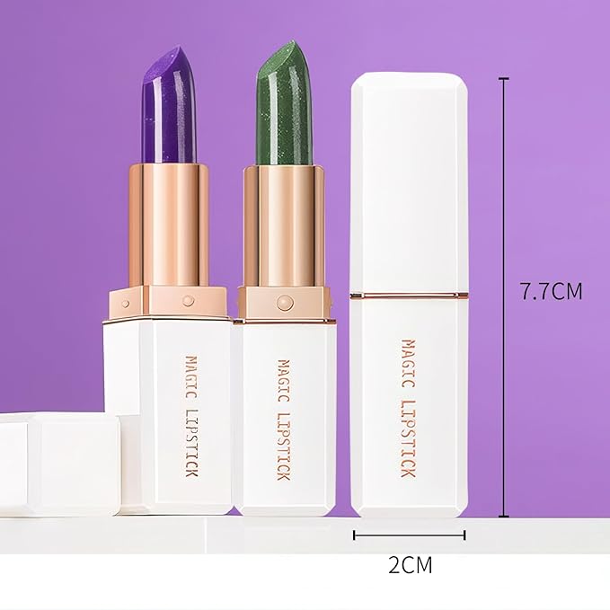 Color Changing Lipstick, 6-Colors Lip Stain Temperature Activated Vegan Formula, Magic Lipstick Long-Lasting, Nourishing, Cruelty-Free & Vegan #light blue