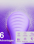 NgraCoola CLIE Facial Cleansing Brush - Waterproof & Rechargeable Face Scrubber for Men & Women, Cleansing, Exfoliating & Massaging - Violet