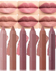 BINGBRUSH 6Pcs Crayon Matte Longwear Lipstick Pack Set,Moisture Smooth Color Stick Ultimate Lip Crayon for Makeup Collection - Waterproof Lasting Lipstick Gloss for Women(6pcs 01#&02#&03#&04#&06#&07#)