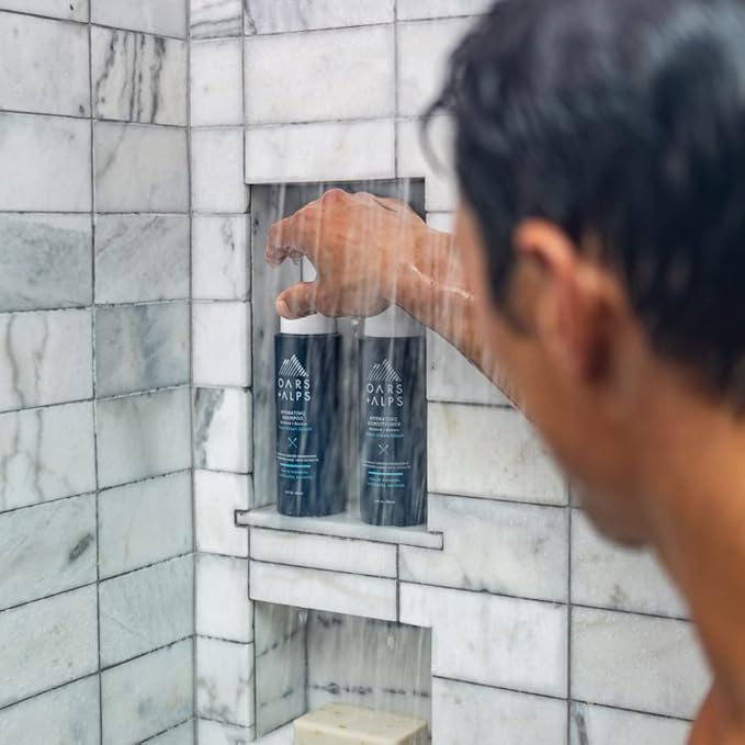 Oars + Alps Men's Sulfate Free Hydrating Shampoo, Infused with Kelp and Algae Extracts, Fresh Ocean Splash, 13.5 Fl Oz