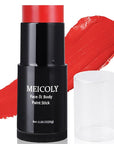 MEICOLY Devil Red Face Body Paint Stick (1.06 Oz),Sweatproof Waterproof Face Piant for Clown Joker Demon Vampire Spiderman Halloween Makeup,Cream Blendable Full Body Paint,Red Eye Black Stick